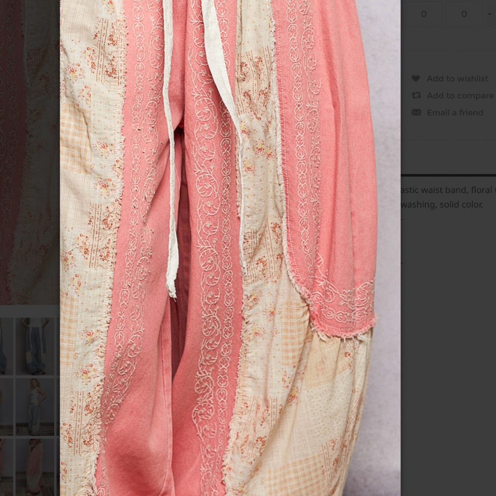 POL Pink and Cream Patchwork Jogger Pants - Picture 5 of 6